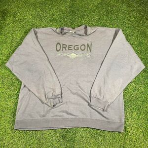 Grey vintage distressed and faded Oregon graphic crewneck sweatshirt (XL)